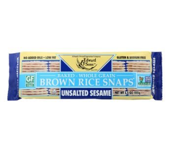 Edward And Sons Brown Rice Snaps – Unsalted Sesame – Case Of 12 – 3.5 Oz.