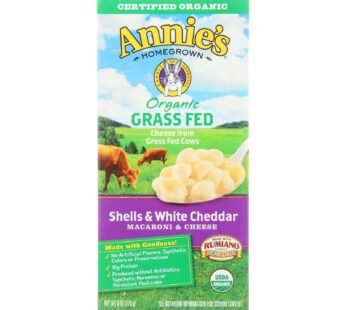 Annies Homegrown Macaroni And Cheese – Organic – Grass Fed – Shells And White Cheddar – 6 Oz – Case Of 12