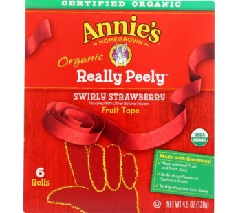 Annie’s Homegrown – Really Peely Fruit Tape – Swirly Strawberry – Case Of 8 – 4.5 Oz.