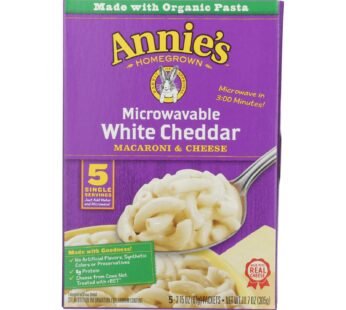 Annie’s Homegrown Microwavable Mac And Cheese With Real White Cheddar – Case Of 6 – 10.7 Oz.