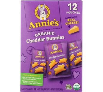 Annie’s Homegrown Organic Bunny Cracker Snack Pack – Cheddar – Case of 4 – 12/1 oz