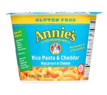 Annie’s Homegrown Gluten Free Rice Pasta And Cheddar Microwavable Mac And Cheese Cup – Case Of 12 – 2.01 Oz.