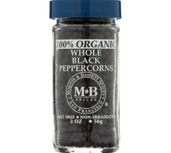 Morton And Bassett Whole Black Pepper – Black Paper – Case Of 3 – 2 Oz.