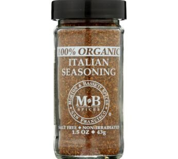 Morton and Bassett 100% Organic Italian Seasoning – Case of 3 – 1.5 oz