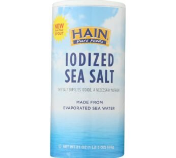 Hain Sea Salt – Iodized – Case Of 8 – 21 Oz