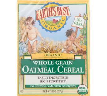 Earth’s Best Organic Whole Grain Oatmeal Infant Cereal – Case Of 12 – 8 Oz.