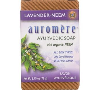 Auromere Bar Soap – Ayurvedic Lavender Neem – 2.75 Oz