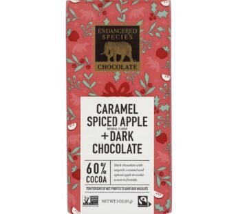 Endangered Species Chocolate Polar Bear Dark Chocolate W/Caramel & Spiced Apple – Case of 12 – 3 OZ
