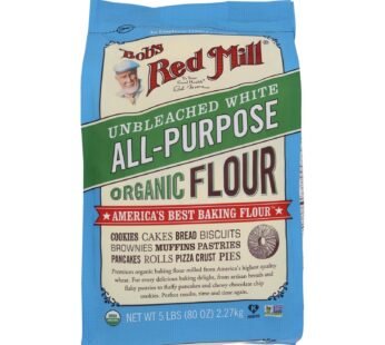 Bob’s Red Mill – Organic Unbleached White All-Purpose Flour – 5 lb – Case of 4