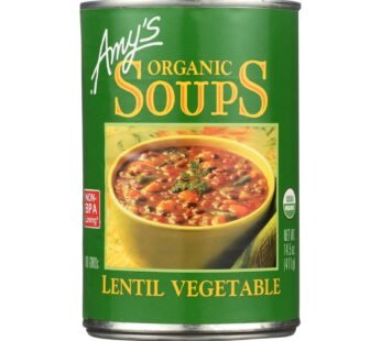 Amy’s – Organic Lentil Vegetable Soup – Case Of 12 – 14.5 Oz