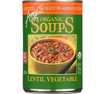 Amy’s – Organic Lentil Vegetable Soup – Low Sodium – Case Of 12 – 14.5 Oz