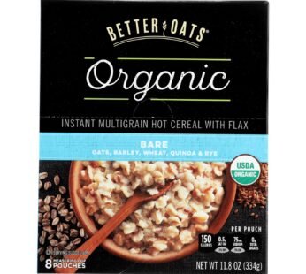 Better Oats Organic Instant Multigrain Hot Cereal – Bare – Case Of 6 – 11.8 Oz.