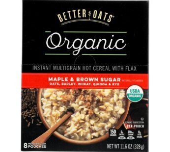 Better Oats Organic Instant Multigrain Hot Cereal – Maple Brown Sugar – Case of 6 – 11.6 oz.