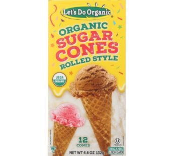 Let’s Do Organics Ice Cream Cones – Sugar – Case Of 12 – 4.6 Oz.