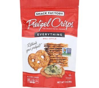 Pretzel Crisp Pretzel Crisps – Everything – Case Of 12 – 7.2 Oz.