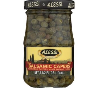 Alessi – Capers In White Balsamic Vinegar – 3.5 Oz – Case Of 6