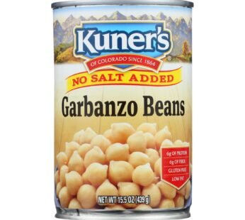 Kuner – Garbanzo Beans – No Salt Added – Case Of 12 – 15 Oz.