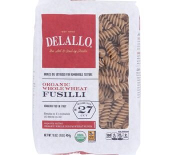 Delallo – Organic Whole Wheat Fusilli Pasta – Case Of 16 – 1 Lb.