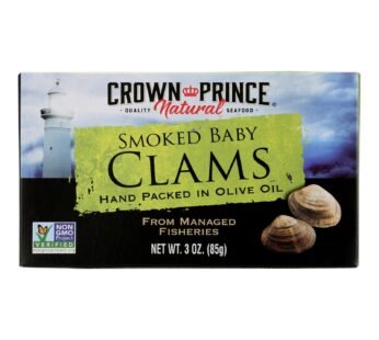 Crown Prince Clams – Smoked Baby Clams In Olive Oil – Case Of 12 – 3 Oz.