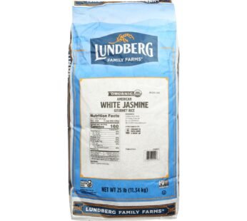 Lundberg Family Farms Organic Jasmine White Rice – Single Bulk Item – 25lb