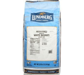 Lundberg Family Farms Organic California White Basmati Rice – Single Bulk Item – 25lb