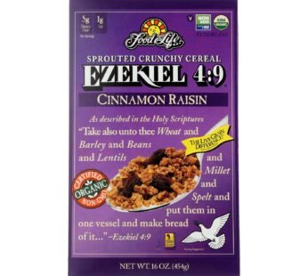 Food For Life Baking Co. Cereal – Organic – Ezekiel 4-9 – Sprouted Whole Grain – Cinnamon Raisin – 16 Oz – Case Of 6