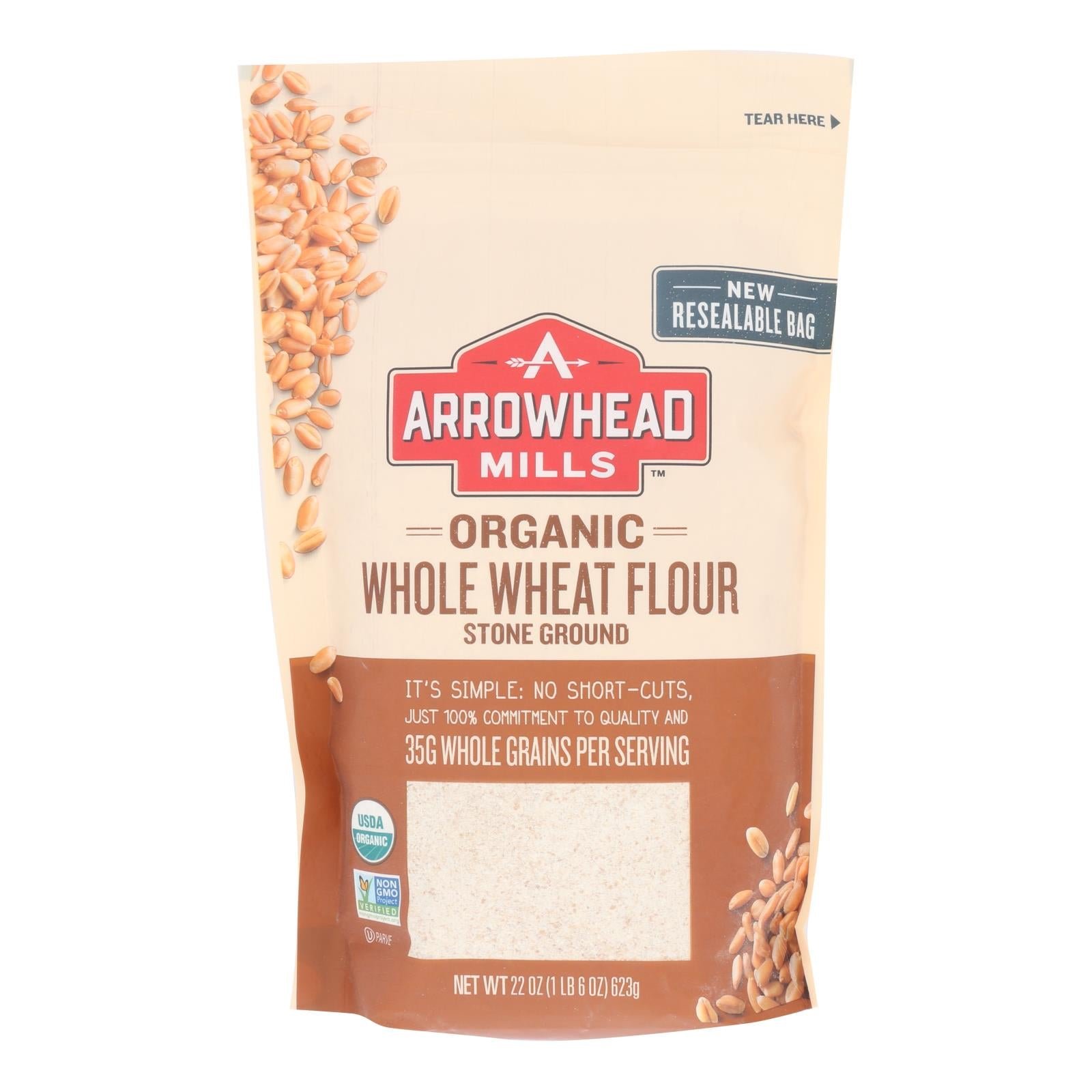 Arrowhead Mills – Organic Whole Wheat Flour – Stone Ground – Case Of 6 – 22 Oz.