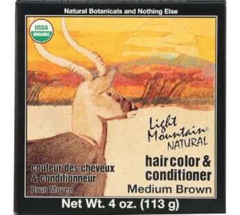 Light Mountain Organic Hair Color And Conditioner – Medium Brown – 4 Oz