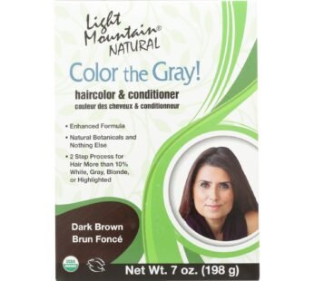 Light Mountain Hair Color – Color The Gray! Dark Brown – Case Of 1 – 7 Oz.