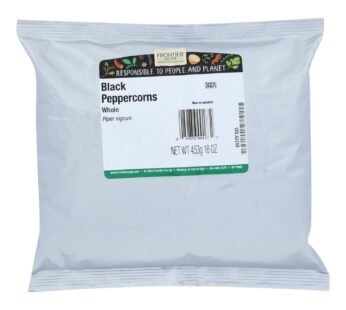 Frontier Herb Peppercorns Whole Black – Single Bulk Item – 1lb