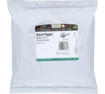 Frontier Herb Pepper Organic Black Medium Grind – Single Bulk Item – 1lb