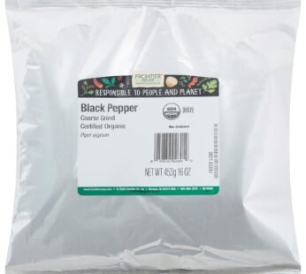 Frontier Herb Organic Coarse Black Pepper – Single Bulk Item – 1lb