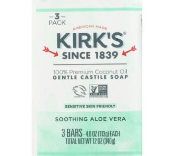 Kirks Natural Bar Soap – Coco Castile – Aloe Vera – 3 pack – 3/4 oz – 1 each