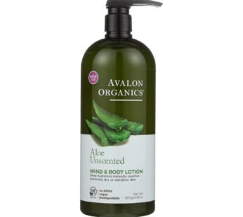 Avalon Organics Hand And Body Lotion Aloe Unscented – 32 Fl Oz