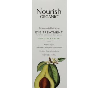 Nourish Organic Eye Treatment Cream – Renewing And Cooling – Avocado And Argan Oil – .5 Oz