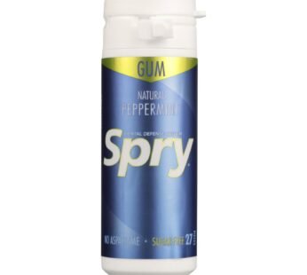 Spry All Natural Peppermint Chewing Gum – Case Of 6 – 27 Ct