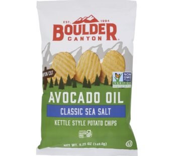 Boulder Canyon – Avocado Oil Canyon Cut Potato Chips – Sea Salt – Case Of 12 – 5.25 Oz.