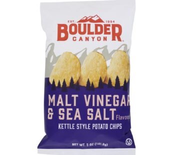 Boulder Canyon – Kettle Chips – Malt Vinegar And Sea Salt – Case Of 12 – 5 Oz.