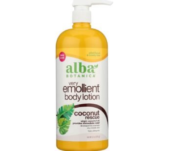 Alba Botanica – Body Lotion – Very Emollient – Coconut Rescue – 32 Oz
