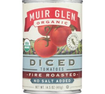 Muir Glen Diced Fire Roasted Tomato No Salt – Tomato – Case Of 12 – 14.5 Oz.