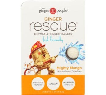 Ginger People Ginger Rescue For Kids – Mighty Mango – 24 Chewable Tablets – Case Of 10