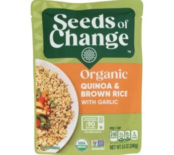 Seeds Of Change Organic Quinoa And Brown Rice With Garlic – Case Of 12 – 8.5 Oz.