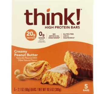 Think Thin’s Creamy Peanut Butter High Protein Bars – Case of 6 – 5/2.1 OZ