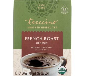 Teeccino French Roast Herbal Coffee Dark Roast – 10 Tea Bags – Case Of 6