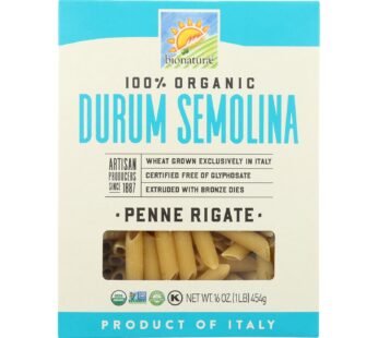 Bionaturae Pasta – Organic – 100 Percent Durum Semolina – Penne Rigate – 16 Oz – Case Of 12