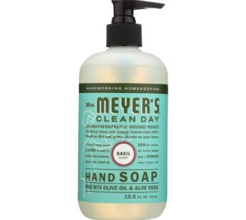 Mrs. Meyer’s Clean Day – Liquid Hand Soap – Basil – Case of 6 – 12.5 oz