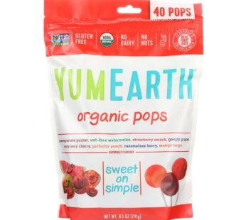 Yummy Earth Organics Lollipops – Organic Pops – 40 Plus – Assorted – 8.5 Oz – Case Of 12