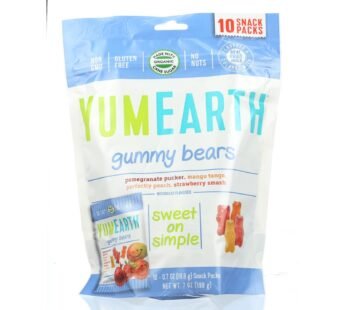 Yummy Earth Organics Gummy Bears – Organic – Snack Pack – .7 Oz – 10 Count – Case Of 12