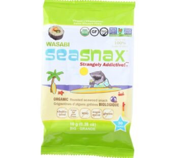 Seasnax Seaweed Snax – Organic – Wasabi – Case Of 12 – .36 Oz