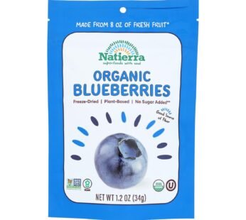 Natierra Fruit – Organic – Freeze Dried – Blueberries – 1.2 Oz – Case Of 12